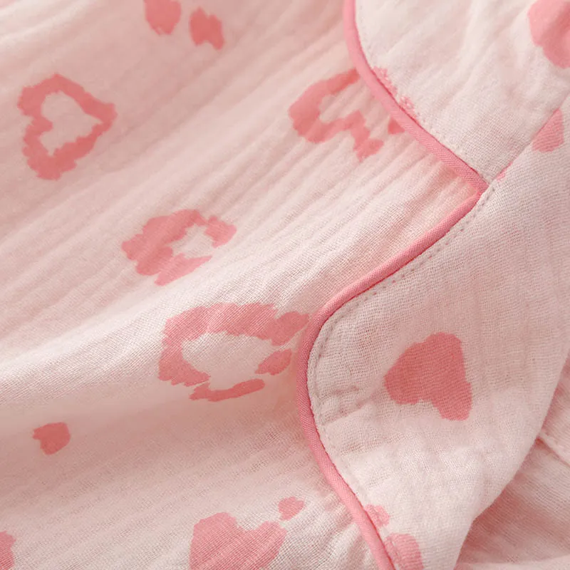 Pyjama-Set aus Baumwolle mit Herz-Leopardenmuster