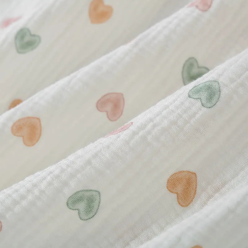 Buntes Herz-Pyjama-Set aus Baumwollgaze