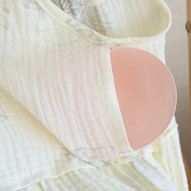 Pyjama-Set aus Baumwolle mit Blätterprint, Trägertop und Baumwollunterwäsche