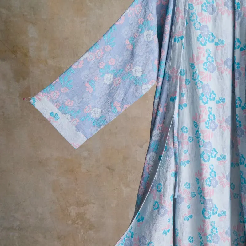 Charmante Kimono-Robe aus Baumwollgaze mit Blumenmuster