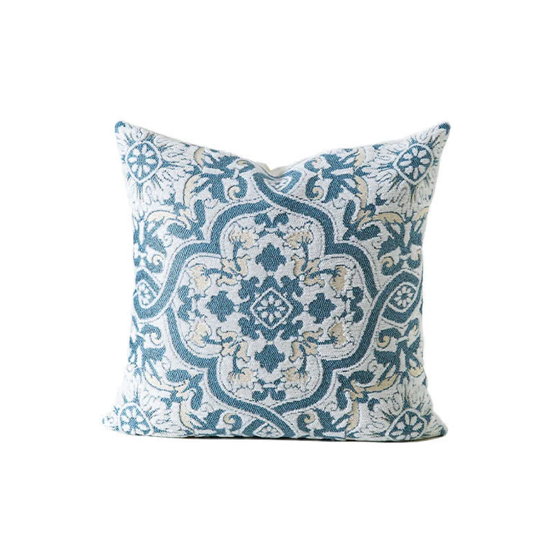 Jacquard-Kissenbezug mit Ton-in-Ton-Medaillonmuster