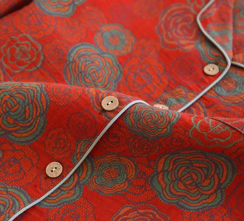 Camellia Loungewear-Set aus reiner Baumwolle