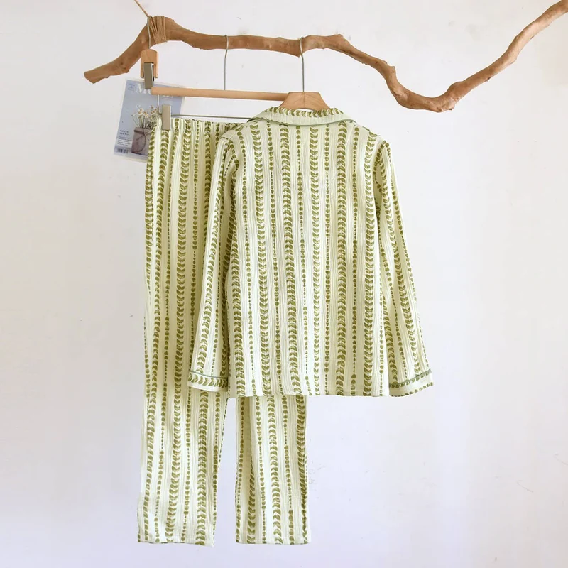 Loungewear-Set aus Baumwolle mit Streifenmuster