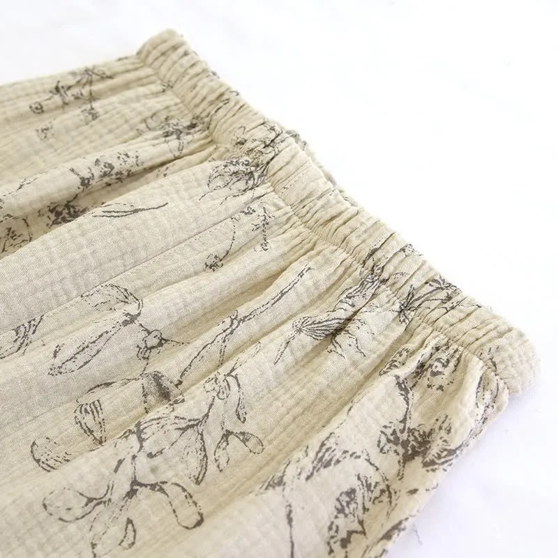 Elegantes Loungewear-Set aus Baumwolle mit Vintage-Blumenmuster