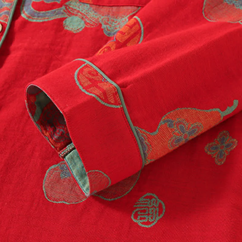 Auspicious Gourd Persimmon Loungewear-Set aus Baumwolle