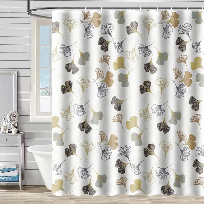 Eleganter Duschvorhang mit Ginkgoblatt-Motiv