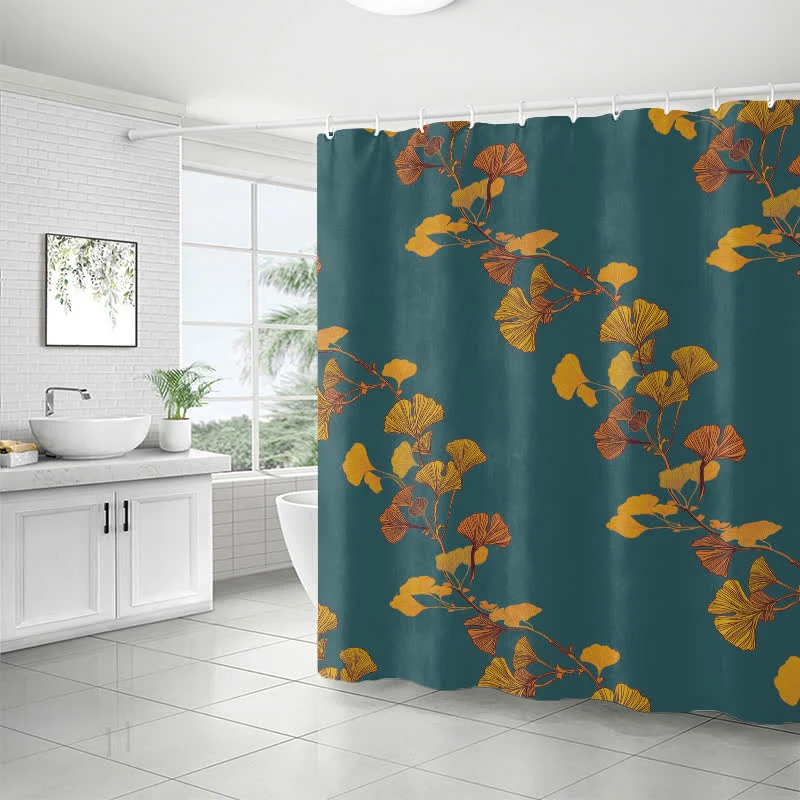 Duschvorhang mit Ginkgoblatt-Print