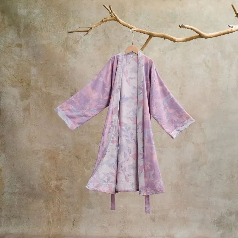 Kimono-Bademantel aus Naturbaumwollgaze