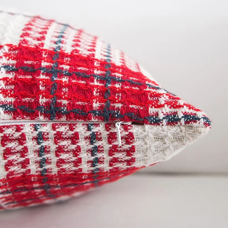 Moderner karierter Jacquard-Kissenbezug