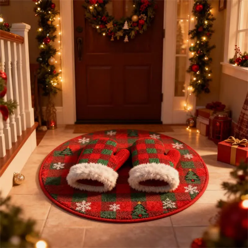 Ownkoti Weihnachtsstrumpf-Teppich mit 3D-Effekt