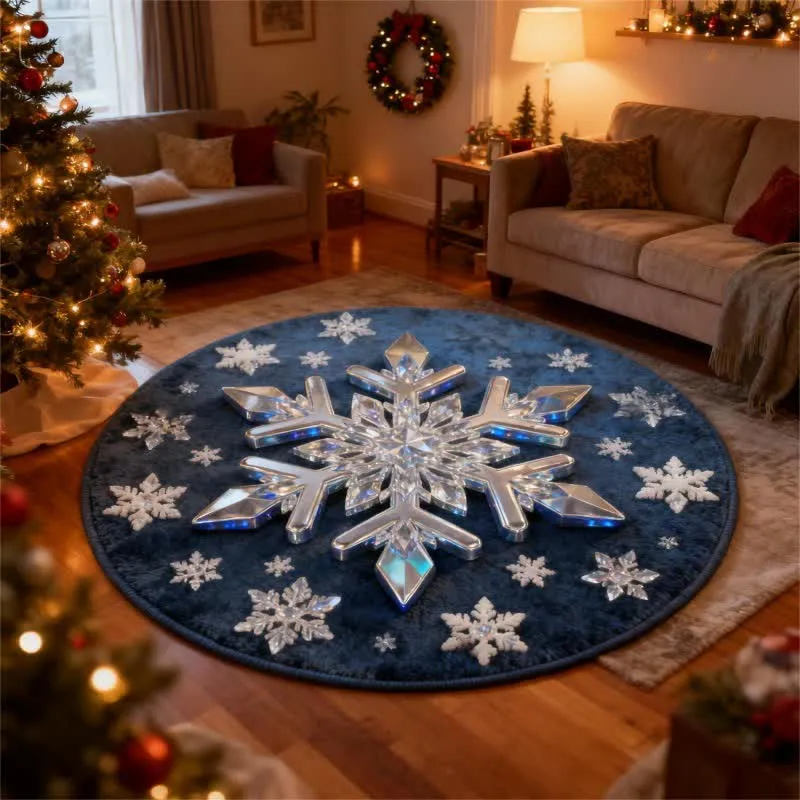 Ownkoti Weihnachtsteppich mit 3D-Effekt