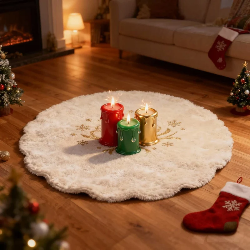 Ownkoti Weihnachtsteppich mit 3D-Effekt