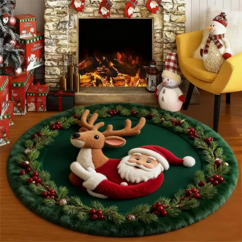Ownkoti Weihnachtsmann-Teppich mit 3D-Effekt