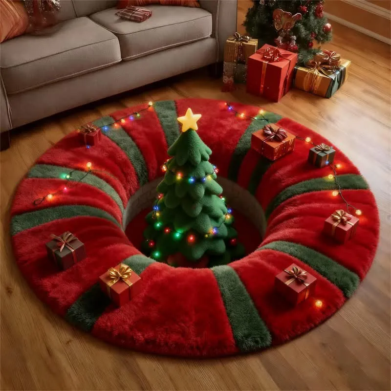 Ownkoti Weihnachtsbaum-Teppich mit 3D-Effekt