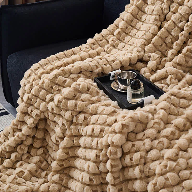 Moderne, luxuriöse Fleece-Überwurfdecke