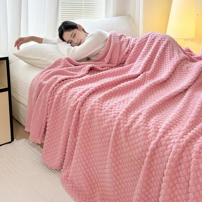 Warme Jacquard-Überwurfdecke mit Punkten