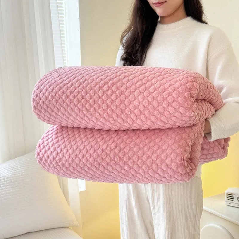Warme Jacquard-Überwurfdecke mit Punkten