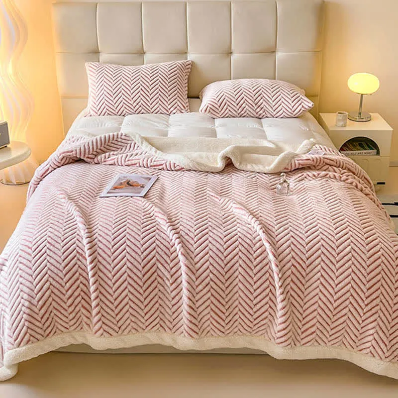 Moderne gestreifte Jacquard-Überwurfdecke