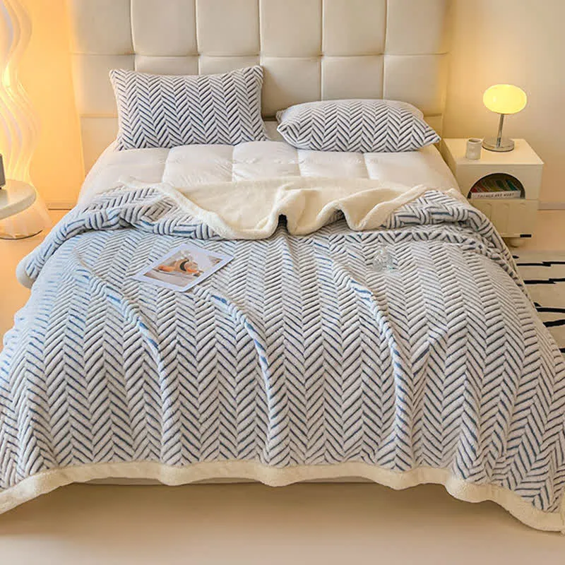 Moderne gestreifte Jacquard-Überwurfdecke