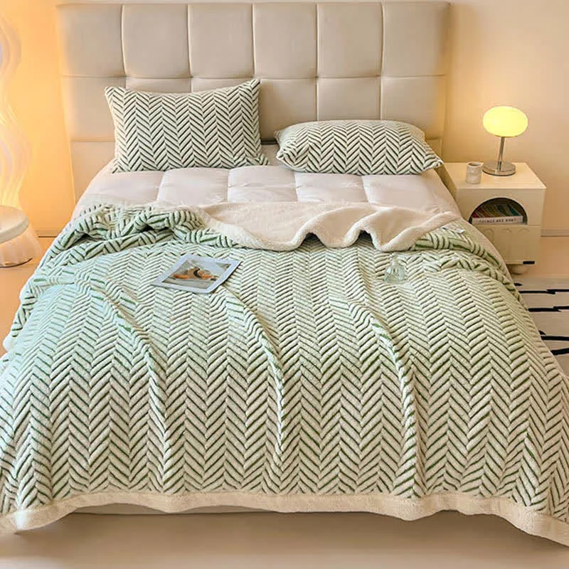 Moderne gestreifte Jacquard-Überwurfdecke