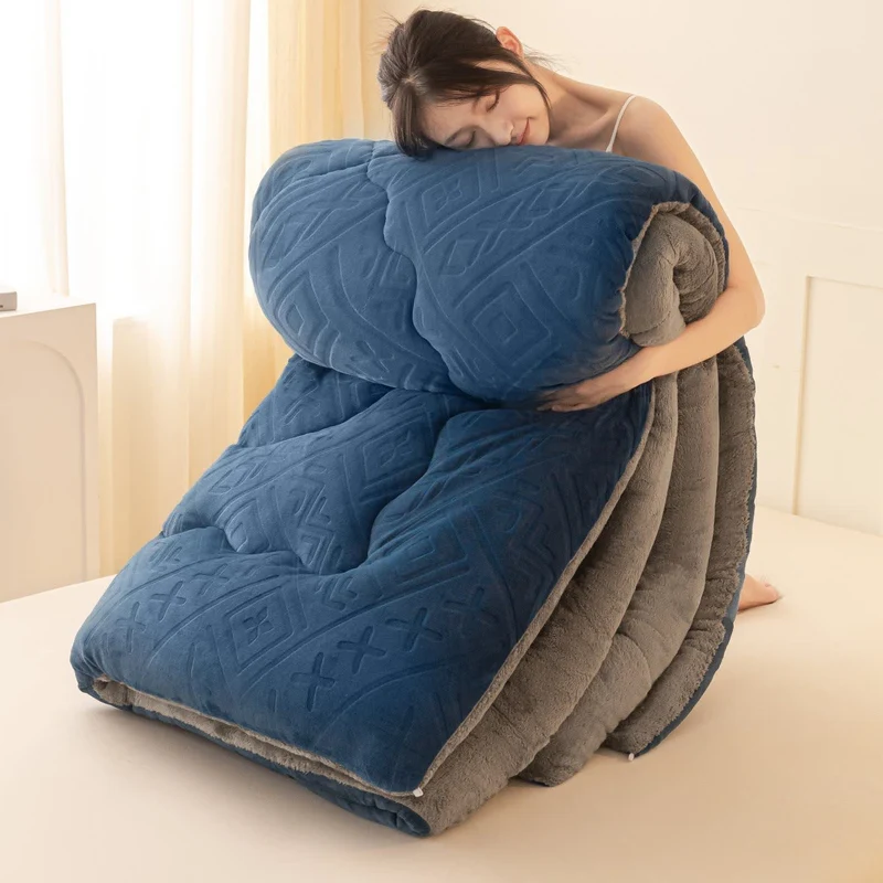 Sherpa-Plüschdecke mit geometrischem Muster