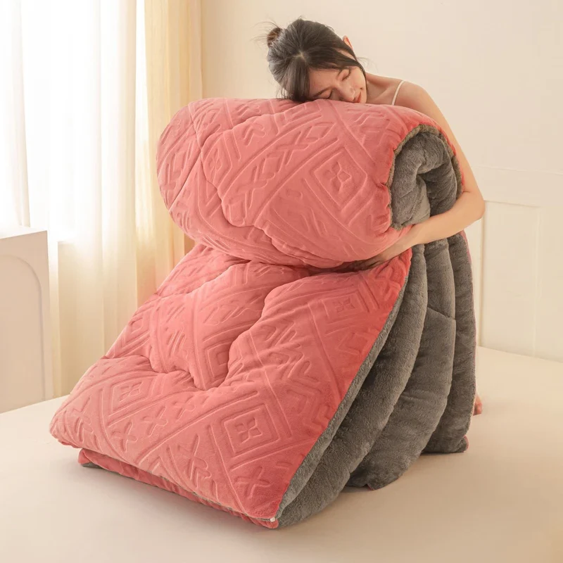 Sherpa-Plüschdecke mit geometrischem Muster