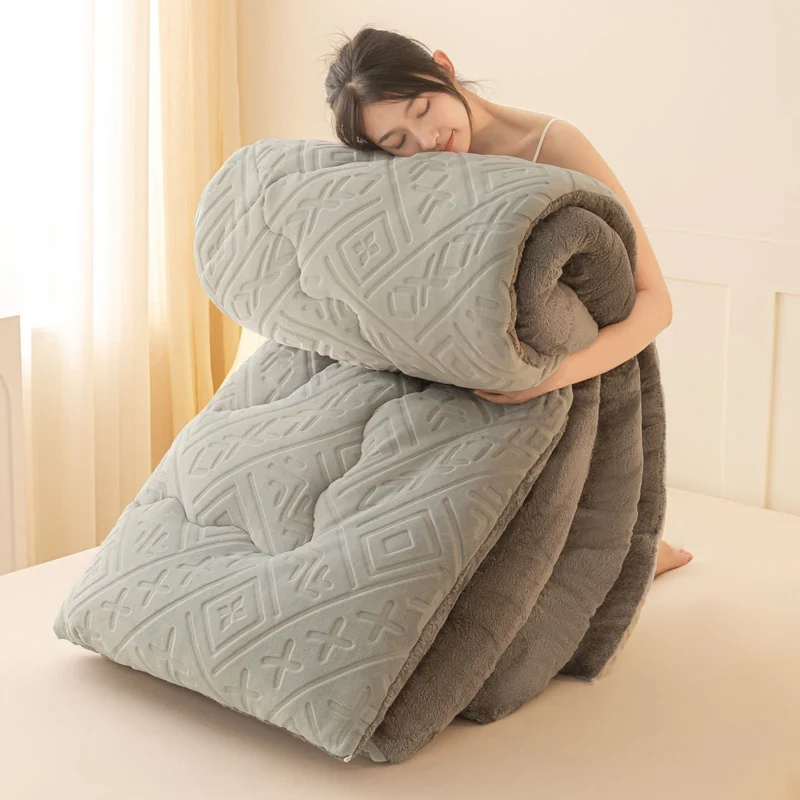 Sherpa-Plüschdecke mit geometrischem Muster