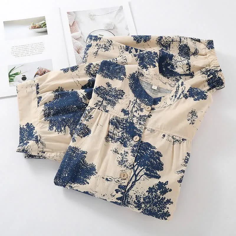Loungewear im Retro-Oriental-Stil aus Baumwolle