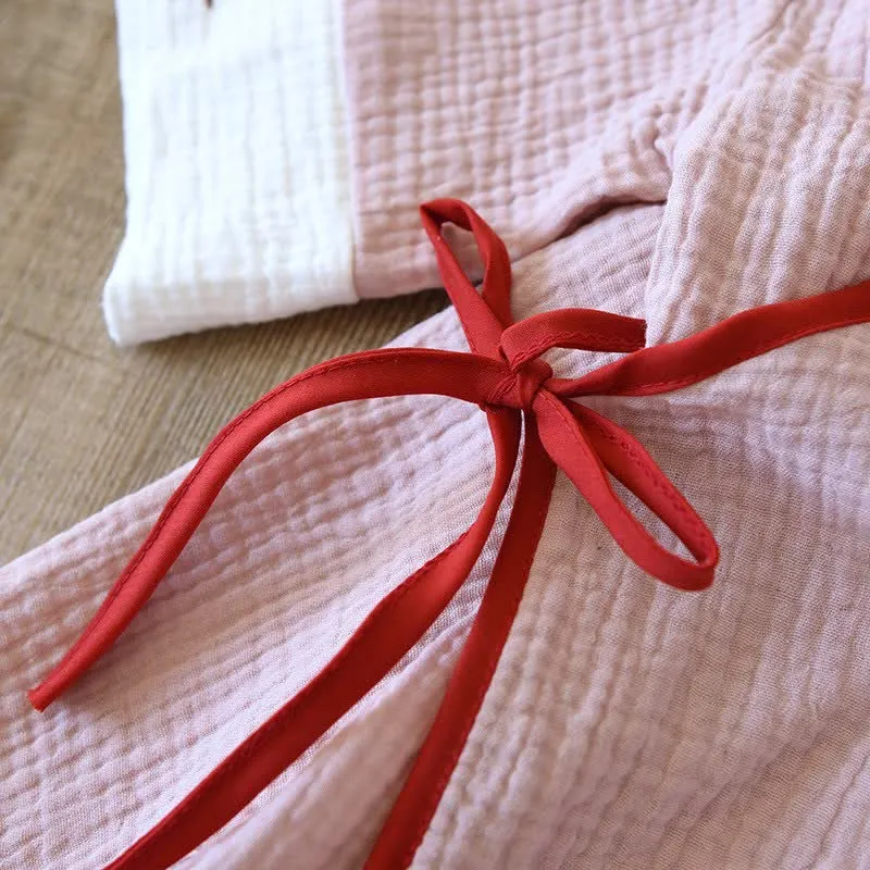 Loungewear im orientalischen Stil aus Baumwollgaze, Kimono