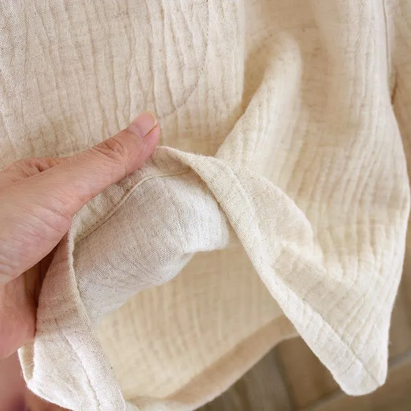 Passende minimalistische Pyjama-Schlafanzüge aus Baumwollleinen