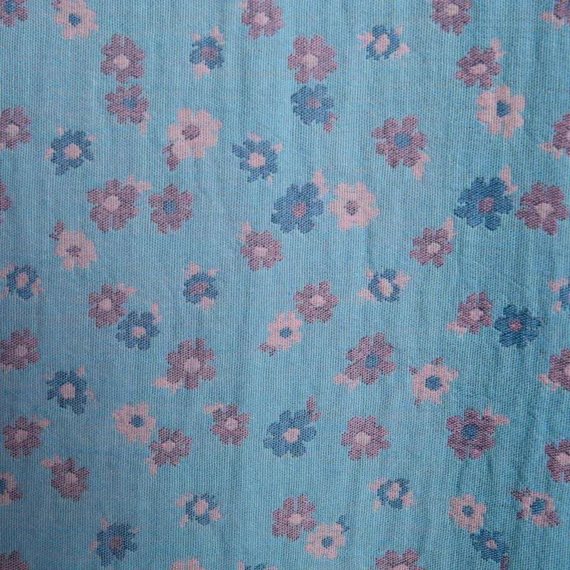 Rustikaler Kimono-Bademantel aus Baumwolle mit floralem Jacquardmuster