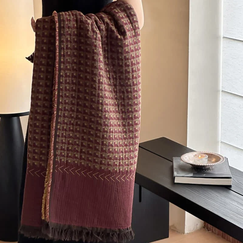 Ownkoti Vintage Baumwoll-Jacquard-Mehrzweckdecke