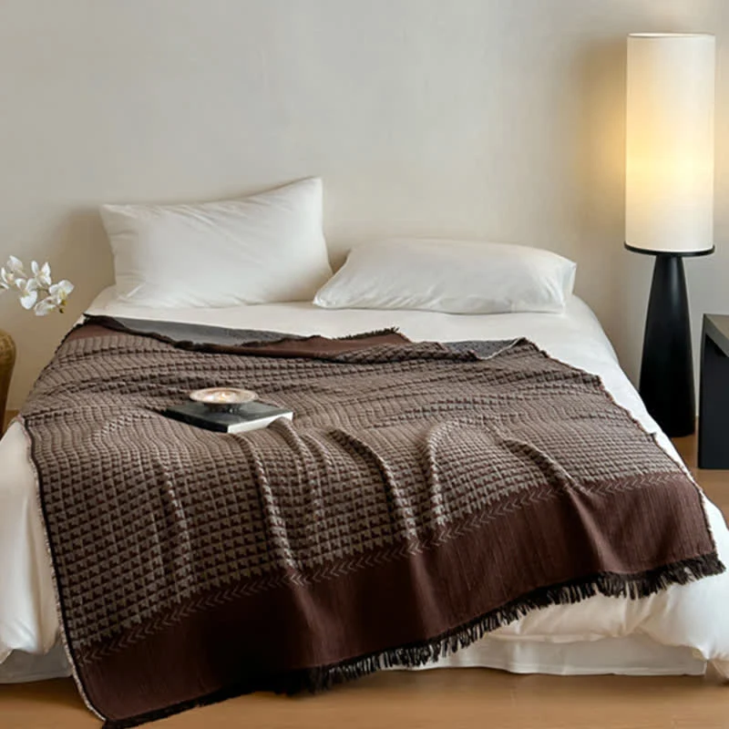 Ownkoti Vintage Baumwoll-Jacquard-Mehrzweckdecke