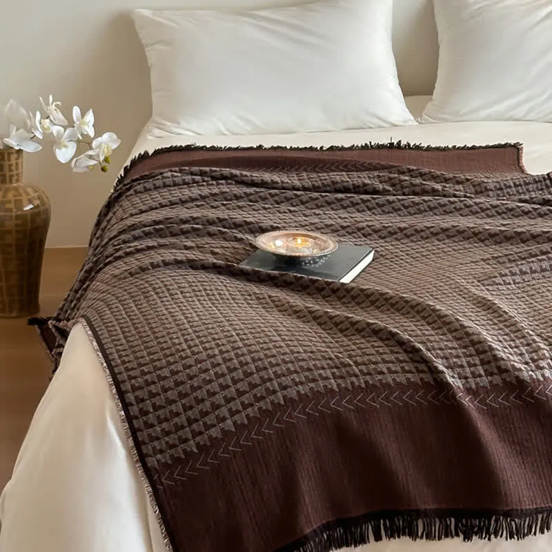 Ownkoti Vintage Baumwoll-Jacquard-Mehrzweckdecke