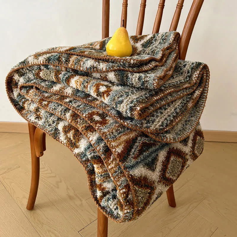 Ownkoti Flauschige Fleecedecke im Bohemian Chic
