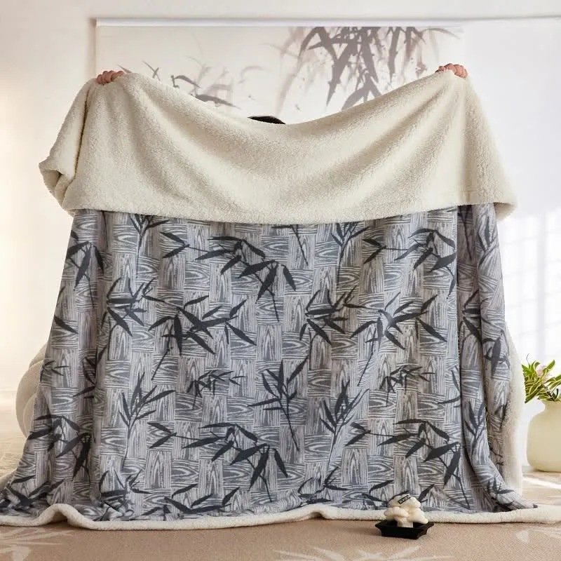Ownkoti Zen Bambusblatt Wendbare Sherpa-Decke