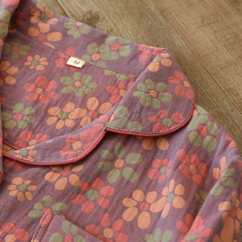 Pyjama-Set mit langen Ärmeln aus Baumwollgaze