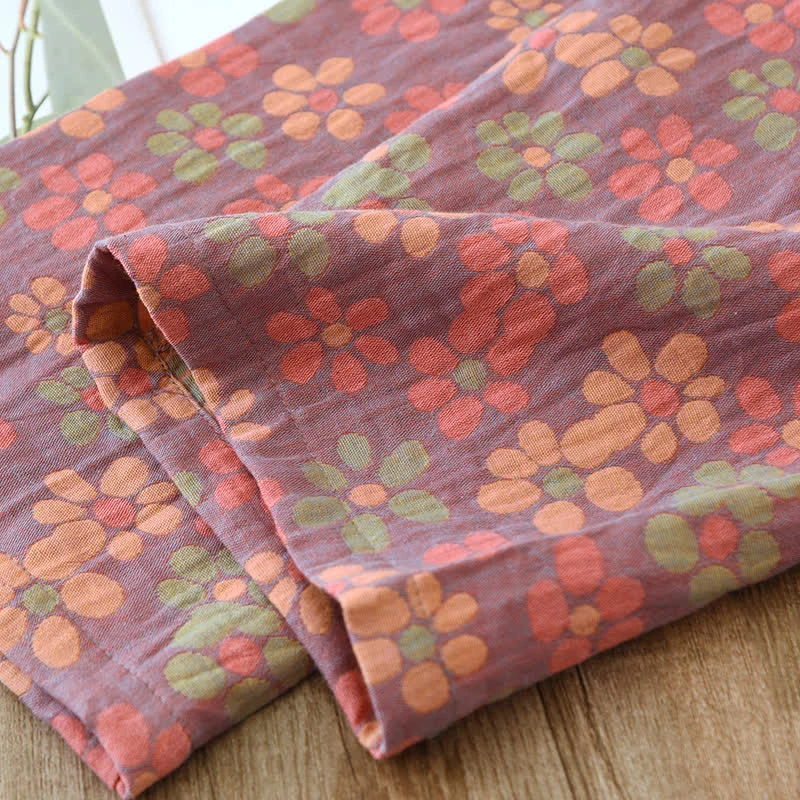 Pyjama-Set mit langen Ärmeln aus Baumwollgaze