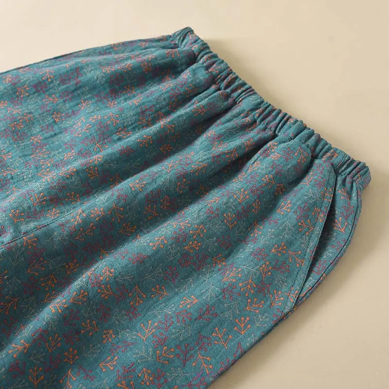 Vintage Baumwoll-Zweig-Langarm-Pyjama