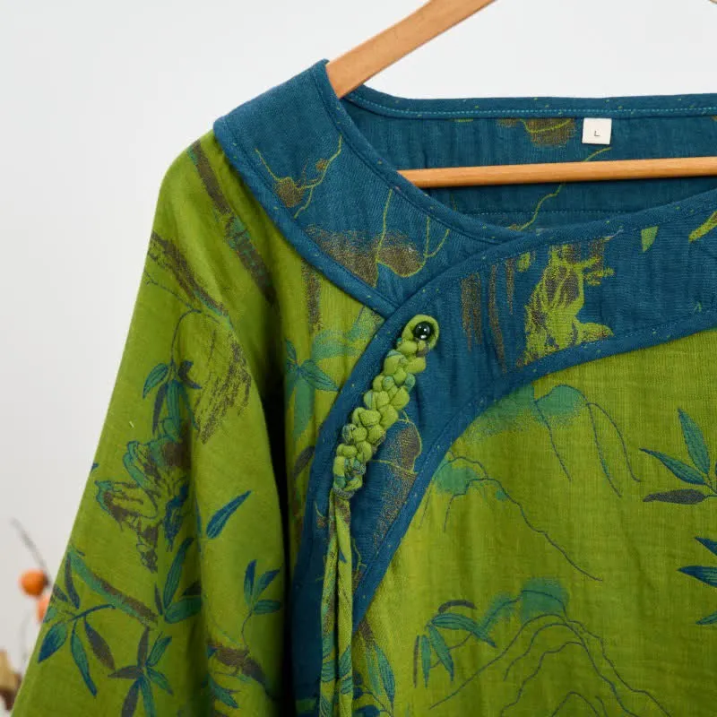Bambus Orientalisches Pyjama-Set aus Baumwolle mit Quasten