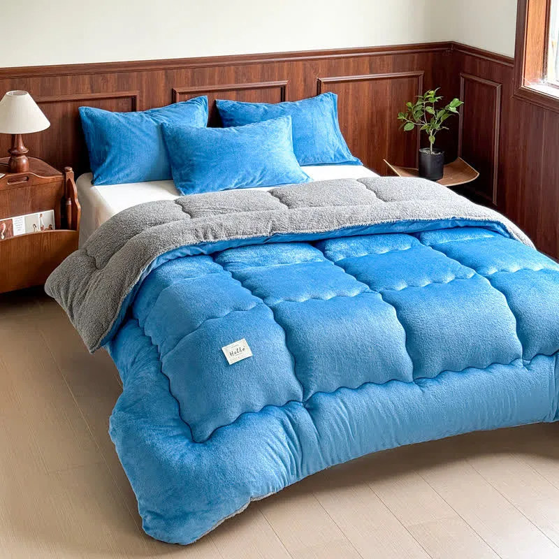 Ownkoti Plüsch-Steppdecke aus Sherpa-Fleece
