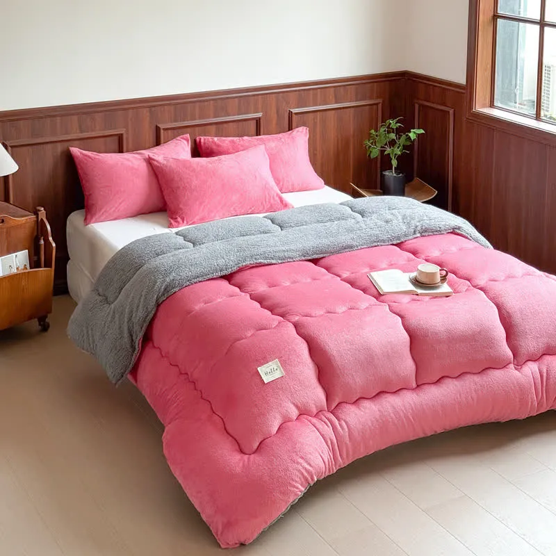 Ownkoti Plüsch-Steppdecke aus Sherpa-Fleece