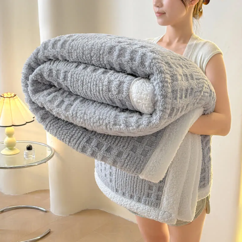 Ownkoti Wendbare Sherpa-Decke mit Karomuster