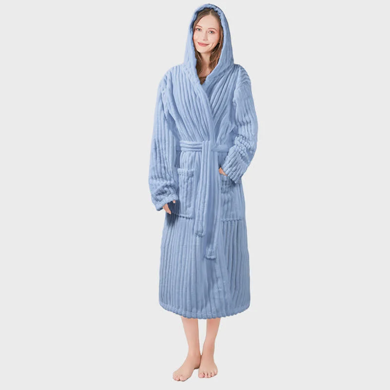 Unisex Wolkenweicher Kapuzen-Plüschbademantel