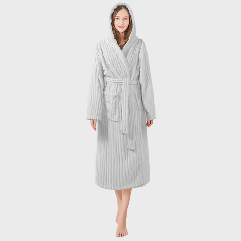 Unisex Wolkenweicher Kapuzen-Plüschbademantel
