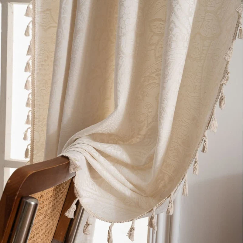 Jacquard-Vorhang im Ethno-Stil mit Paisley-Muster