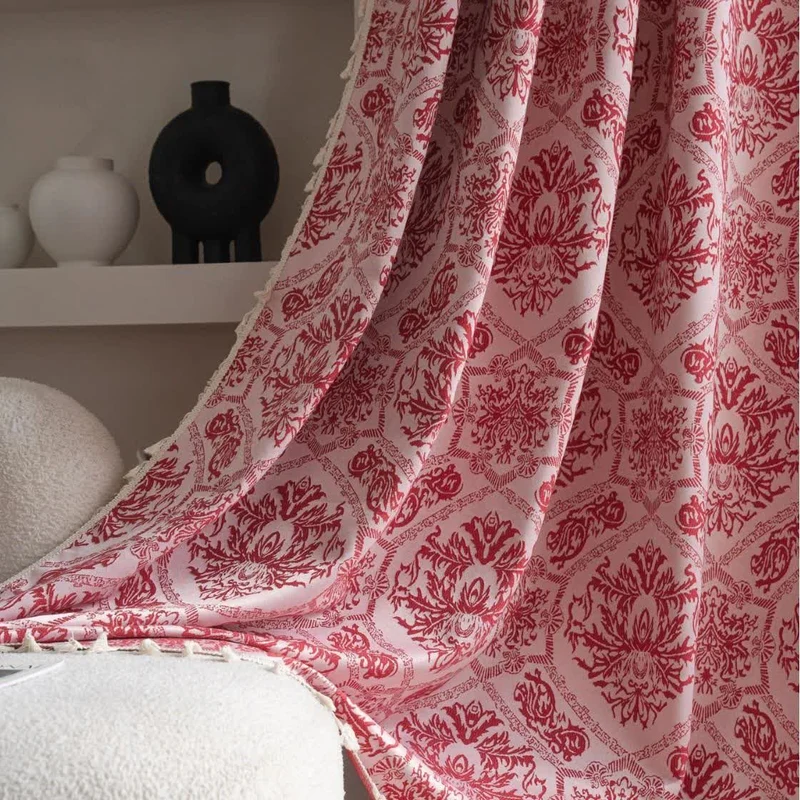 Jacquard-Vorhang im Ethno-Stil mit Retro-Muster