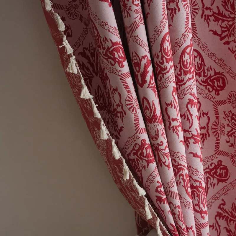 Jacquard-Vorhang im Ethno-Stil mit Retro-Muster