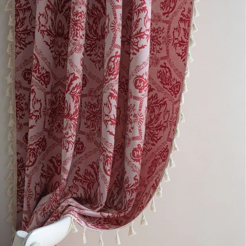 Jacquard-Vorhang im Ethno-Stil mit Retro-Muster