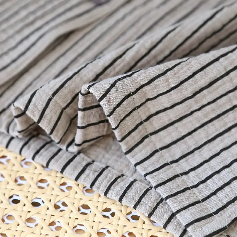 Einfaches Loungewear-Set aus reiner Baumwolle mit Streifen